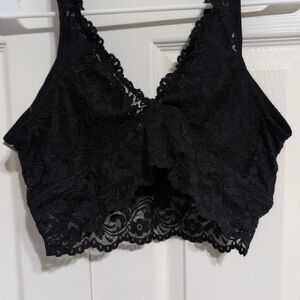 Smart & Sexy Wooman Sigbaruew Lace Deep V Bralette Black Sz 2XL
